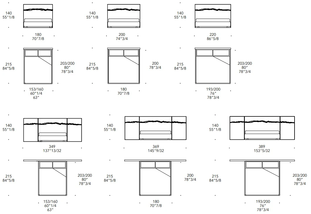 Размеры Кровать Reflex Disegno Impact Letto XL