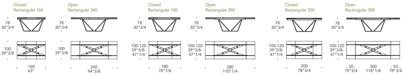 Размеры Стол Reflex Disegno Papillon 72 Allungabile