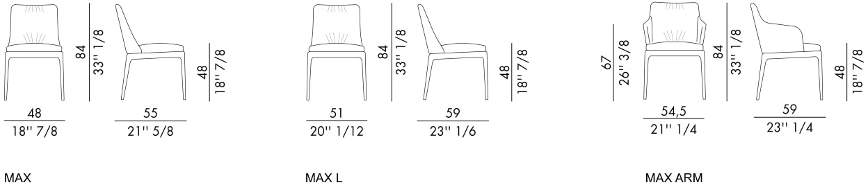 Размеры Стул Eforma Max deluxe base legno