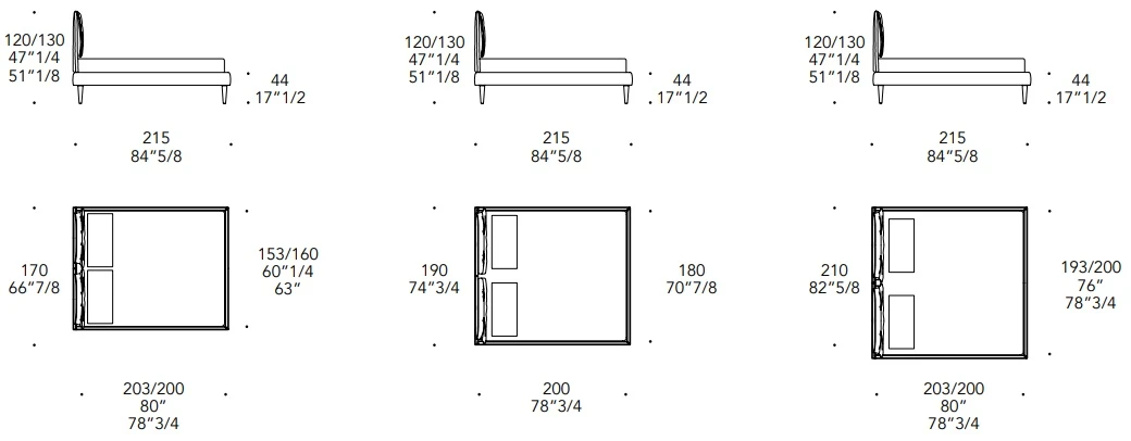 Размеры Кровать Reflex Disegno Soft Letto