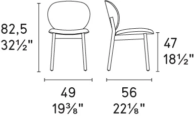 Размеры Стул Calligaris Ines CS2079