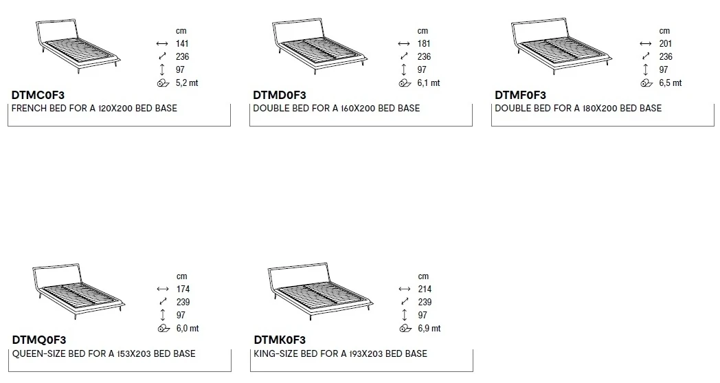 Размеры Кровать Calligaris Fluff CS6087