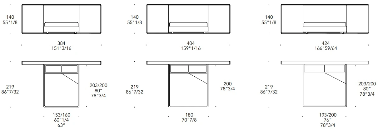 Размеры Кровать Reflex Disegno Space XL Letto
