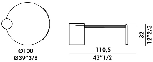 Размеры Журнальный стол Eforma Peo low top cristallo