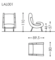 Размеры Кресло Asnaghi Laurel