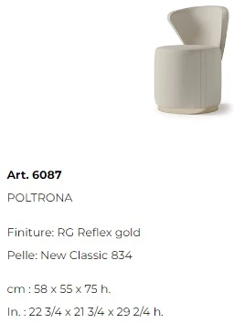 Размеры Кресло Bizzotto Italia Ginko 6087