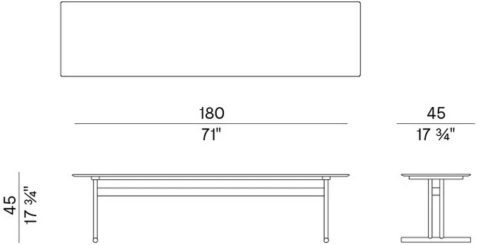 Размеры Банкетка Potocco Graphic 955/O-OUT