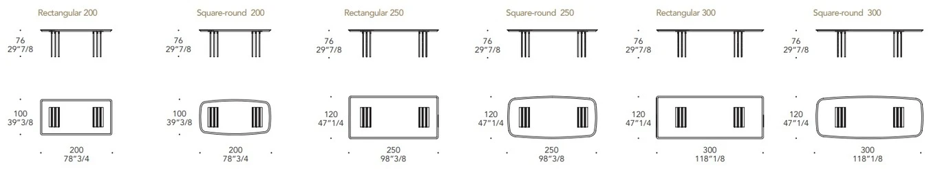 Размеры Стол Reflex Disegno Monolite 72