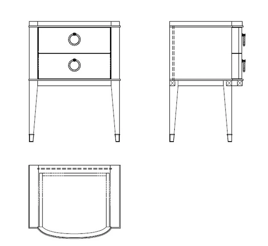 Прикроватная тумбочка Fratelli Barri Modena 50 x 40 x 65,6h nc82263