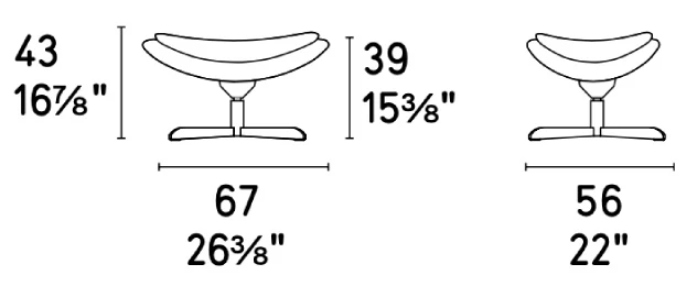 Размеры Пуф  Calligaris Lazy CS3373-cb