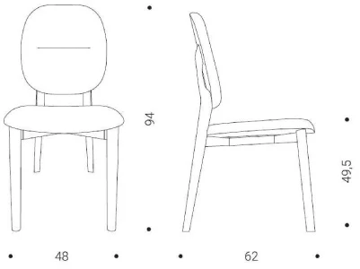 Размеры Стул Ozzio design Giotto S010