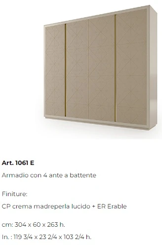 Размеры Шкаф Bizzotto Italia Infinity 1061E