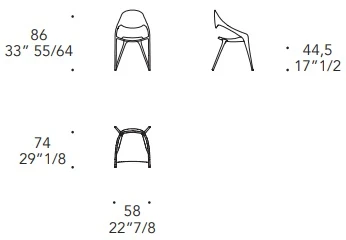 Размеры Стул Reflex Disegno Shell