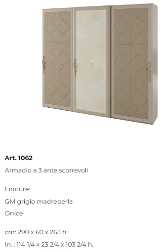 Размеры Шкаф Bizzotto Italia Infinity 1062