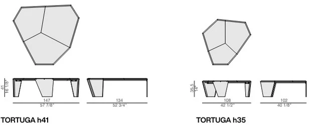 Размеры Журнальный столик Porada Tortuga