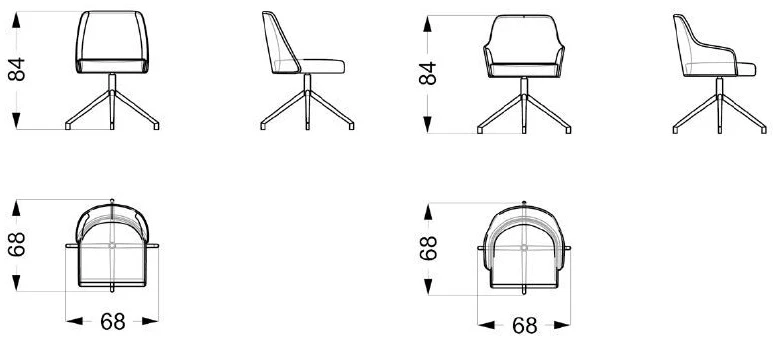 Размеры Офисное кресло Reflex Disegno Comfort Ufficio