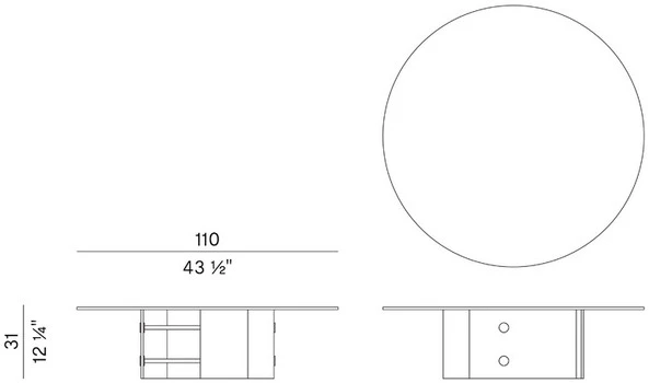Размеры Журнальный стол Potocco Double L Glaze 952/TVBC-110