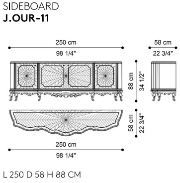 Размеры Буфет Jumbo Collection Ourlet