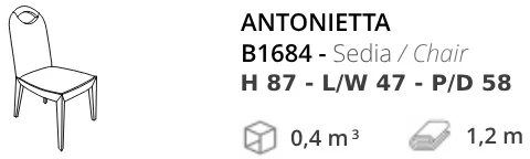 Размеры Стул Annibale Colombo Today B1684 Antonietta