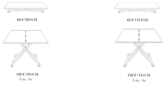 Размеры Журнальный стол Ozzio design Sydney T121