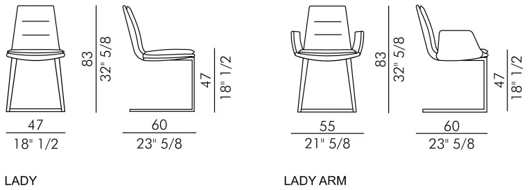 Размеры Стул Eforma Lady cantilever