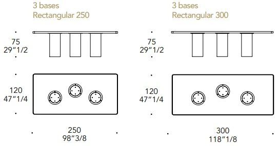 Размеры Стол Reflex Disegno Signore Degli Anelli 72 Steel