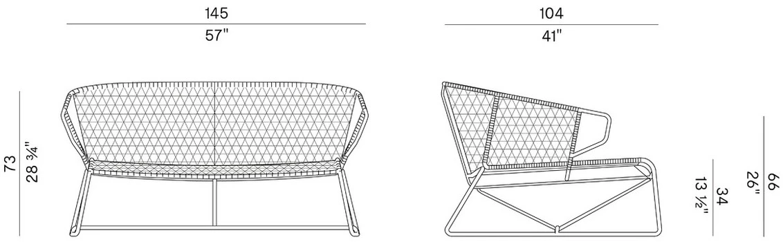 Размеры Диван Potocco Vela 698/D