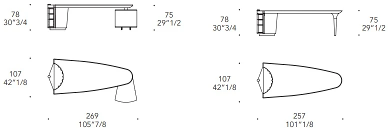 Размеры Письменный стол Reflex Disegno Ark Scrivania