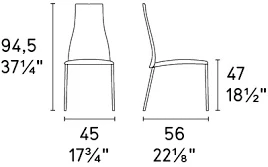 Размеры Стул Calligaris Aida CS1452