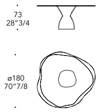 Размеры Стол Reflex Disegno Murano 72