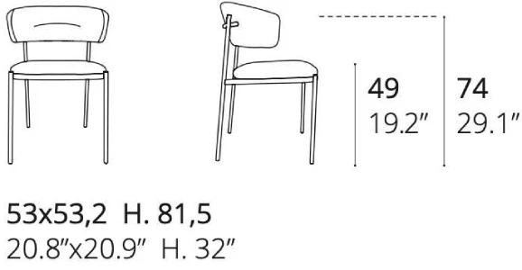 Размеры Стул Ozzio design Ego BR S062