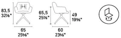 Размеры Офисное кресло Calligaris Cocoon CS2085-180