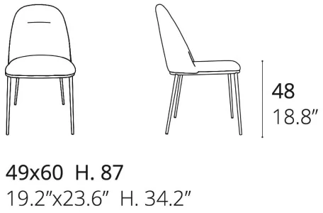 Размеры Стул Ozzio design Juliette S013