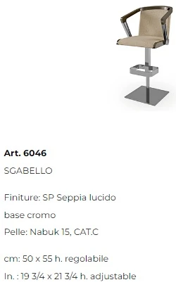Размеры Барный стул Bizzotto Italia Infinity 6046
