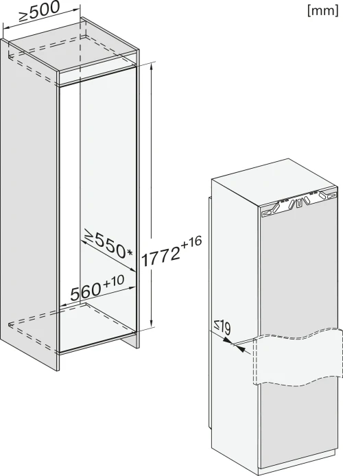 Размеры Морозильник Miele FNS 7774 D