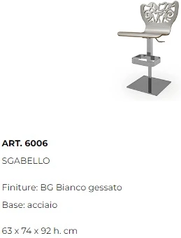 Размеры Барный стул Bizzotto Italia Rose 6006