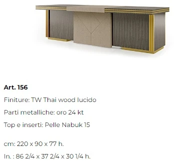 Размеры Письменный стол Bizzotto Italia Infinity 156