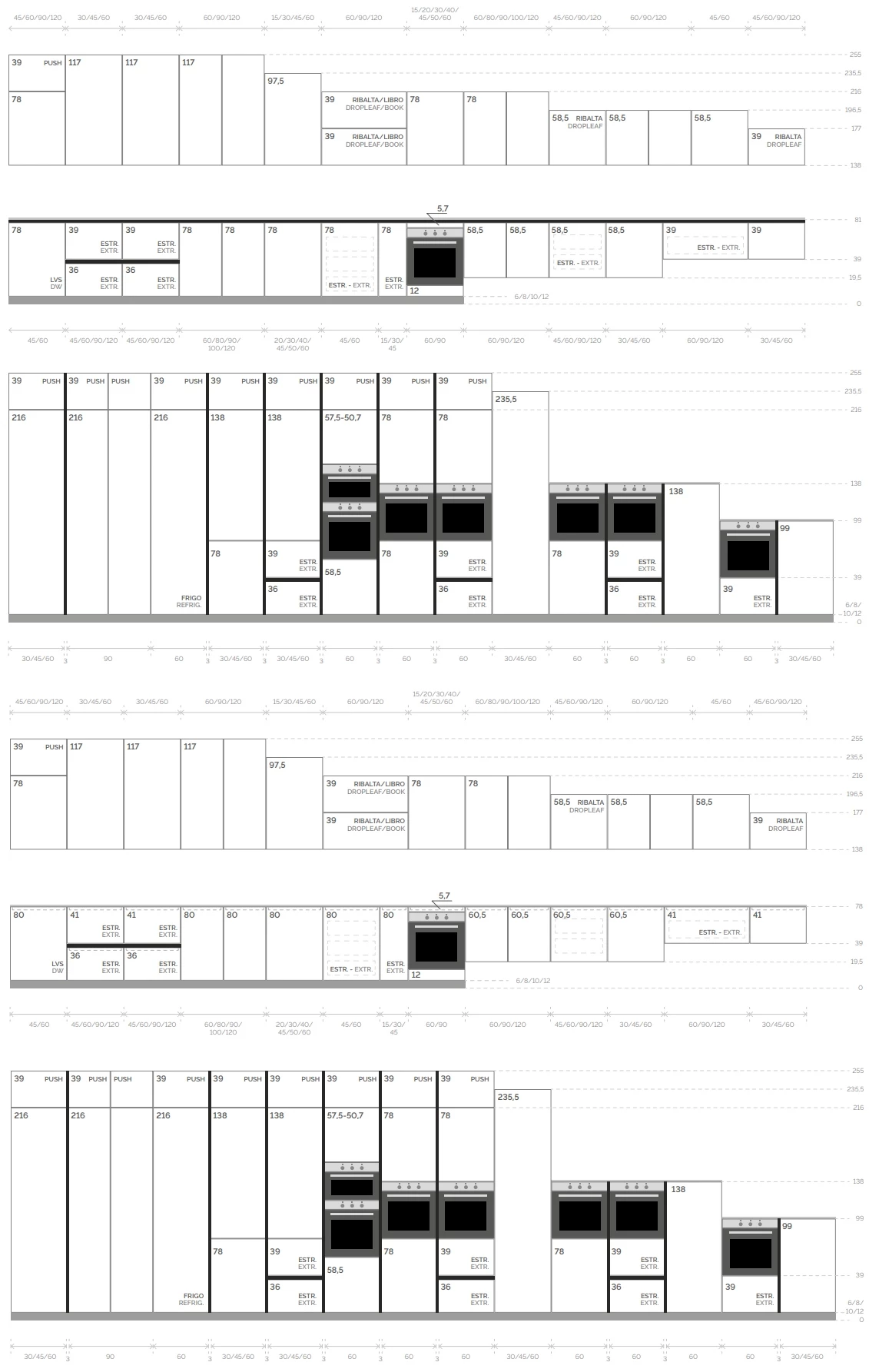 Размеры Кухня Binova Lab