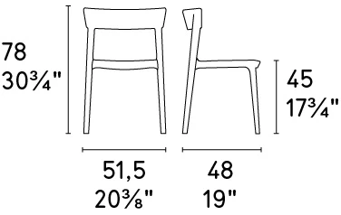 Размеры Стул Calligaris Skin CS1391