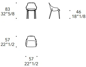 Размеры Стул Reflex Disegno Milady