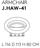 Размеры Кресло Jumbo Collection Hawking