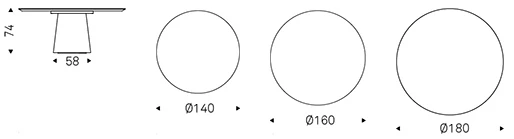 Размеры Стол Cattelan Italia Rado Wood Round