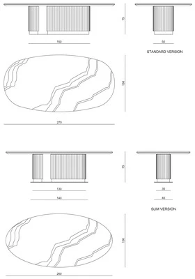 Размеры Стол Visionnaire Leonardo