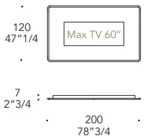 Размеры Зеркало под ТВ Reflex Disegno Oh Frame Specchio TV
