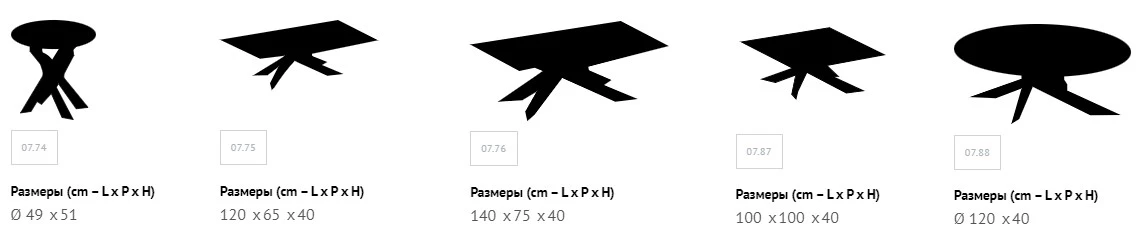 Размеры Журнальный столик Bontempi Artistico