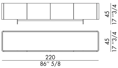 Размеры Мебель под ТВ Eforma Alma tv unit laccato, bronzo spazzolato