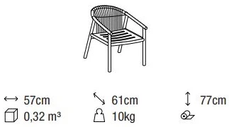Размеры Стул Ditre Italia Isamu Outdoor