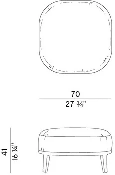 Размеры Пуф Potocco Spring 841/S