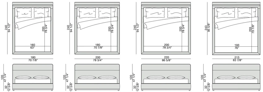 Размеры Кровать Porada Kirk bed