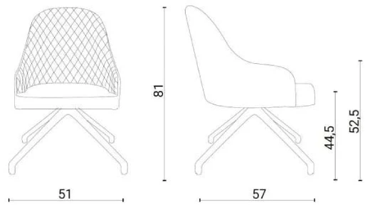 Размеры Кресло Ozzio design Gilda S461